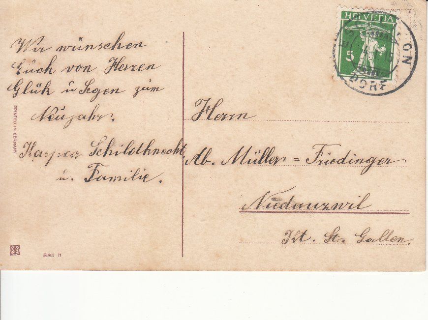 Cartoline postali: Glückwunschkarte 1915 – Usato da Bürglen TG venduto da StampGraf 1