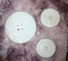 3er Set grosse Holzknöpfe, Bastelknöpfe Wanddeko Shabby Chic