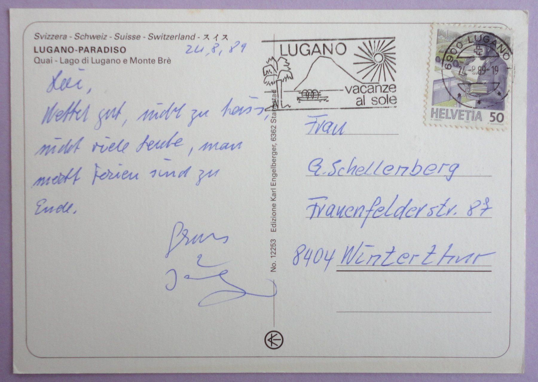 Cartes postales: Lugano-Paradiso – D'occasion à Fétigny par Billy2miny 1