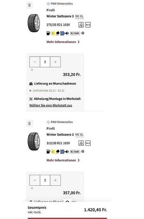 Porsche Pneus & Kompletträder: Porsche Panamera 21" Orginal Räder – Gebraucht aus Chur von Mia.28 2