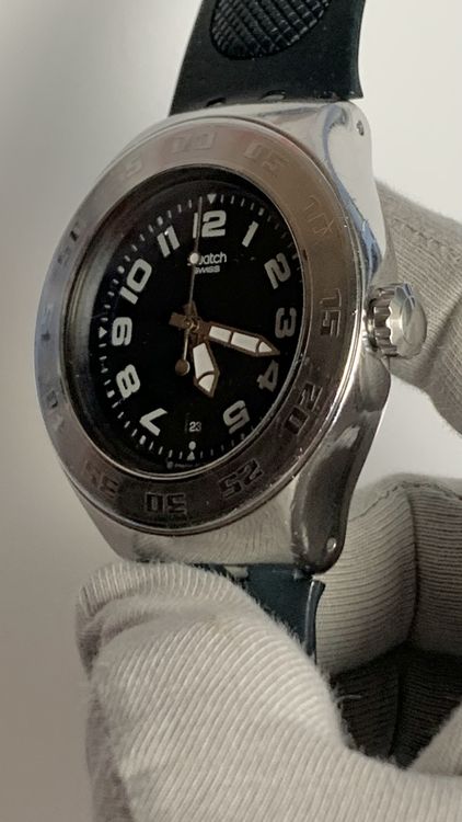 Swatch Armbanduhr Edelstahl schwarz Herrenu 3