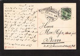 Stabstempel Kehrsatz bei Bern  auf AK , 21.V.1908