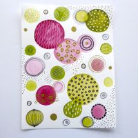 Aquarell Bild Original - Abstrakt Zentangle - 24 x 32cm