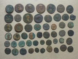 Lot ++ 52 uralte Münzen ab 1.Jhdt, viele verschiedene Kaiser