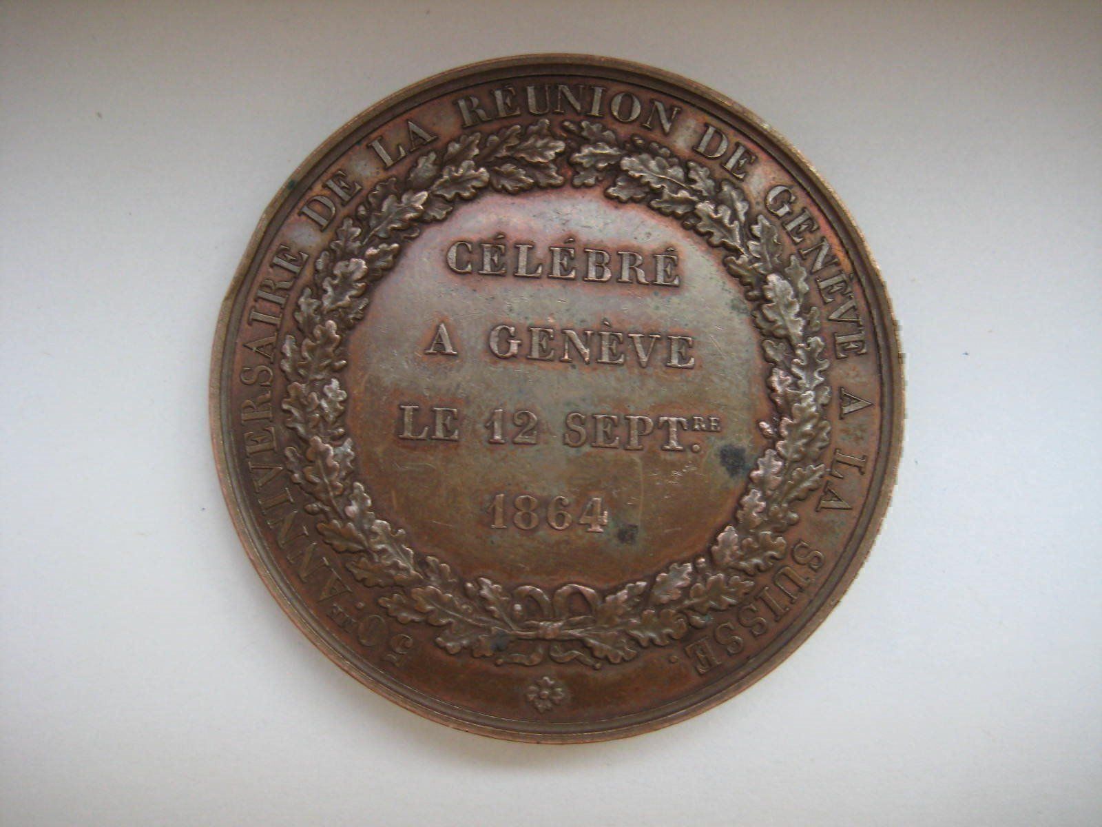 Medaillen: médaille 50èm ann Genève 12.09.1864 – Gebraucht aus Neuchâtel von Philippeflecherouge 1