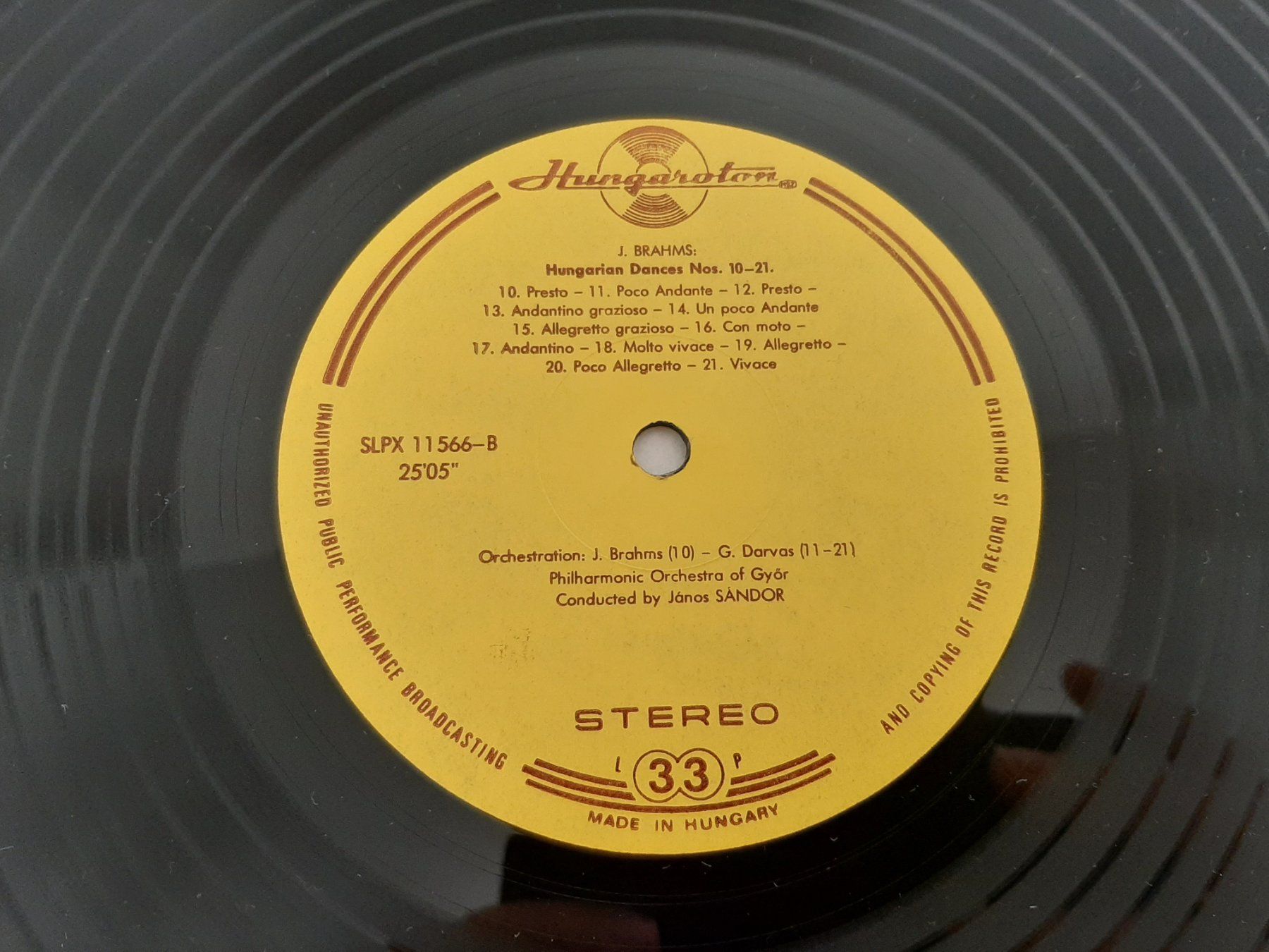 Dischi in vinile: Johannes Brahms Hungarian Dances Schallplatte – Usato da Aarburg venduto da NDK 2