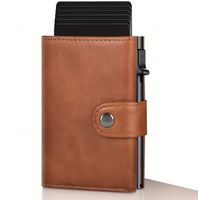 Neue Smart Wallet Herren aus Aluminium/Leder (Braun)