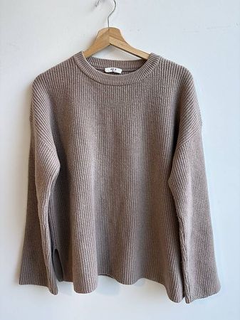 SET Strickpullover Braun Taupe Gr. XS 55% Wolle Oversize
