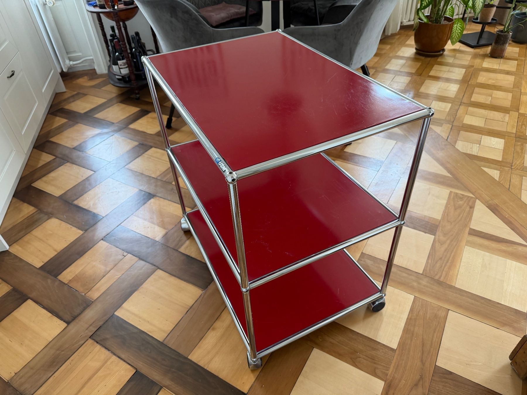 USM Scaffali: USM Haller / Rollregal - Rot - Original – Usato da Zofingen venduto da Mt2803 1