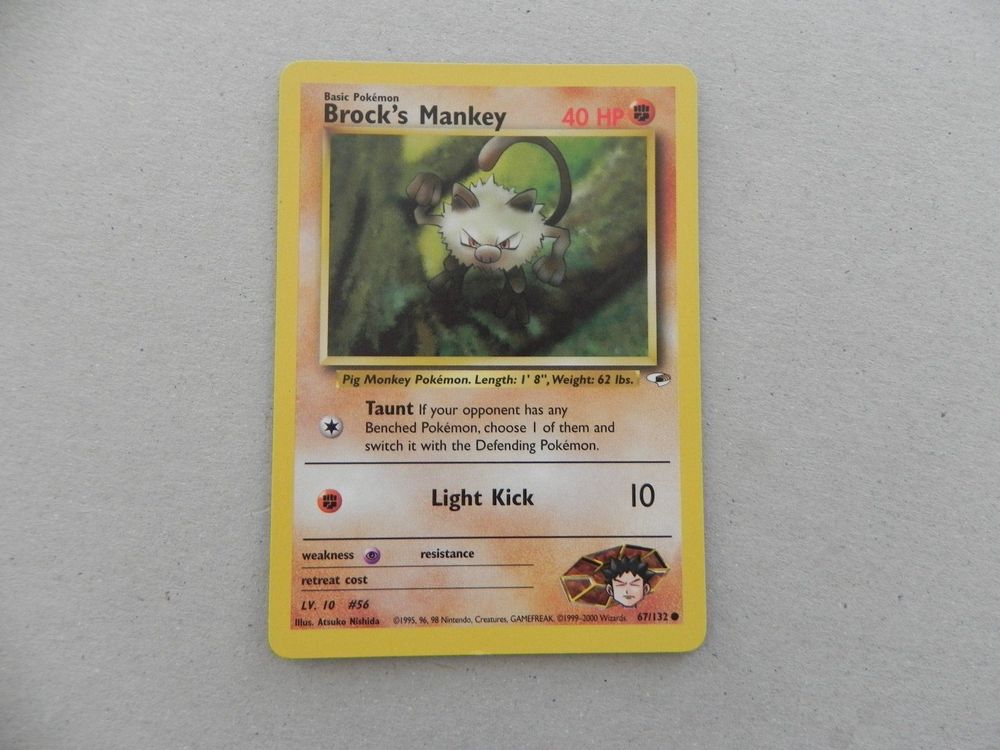 Basic Pokemon Card Brock`s Mankey 40 HP (Gebraucht) in Siebnen für CHF ...