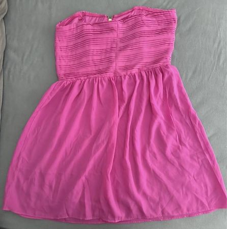 AMISU Sommerkleid, Gr. 38, Pink, trägerlos