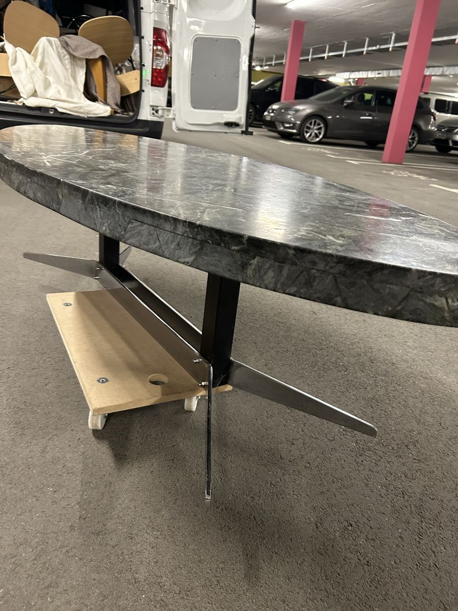 Tavoli: Table basse ovale en marbre véritable - Élégante ! – Usato da Thierrens venduto da Bigla 3