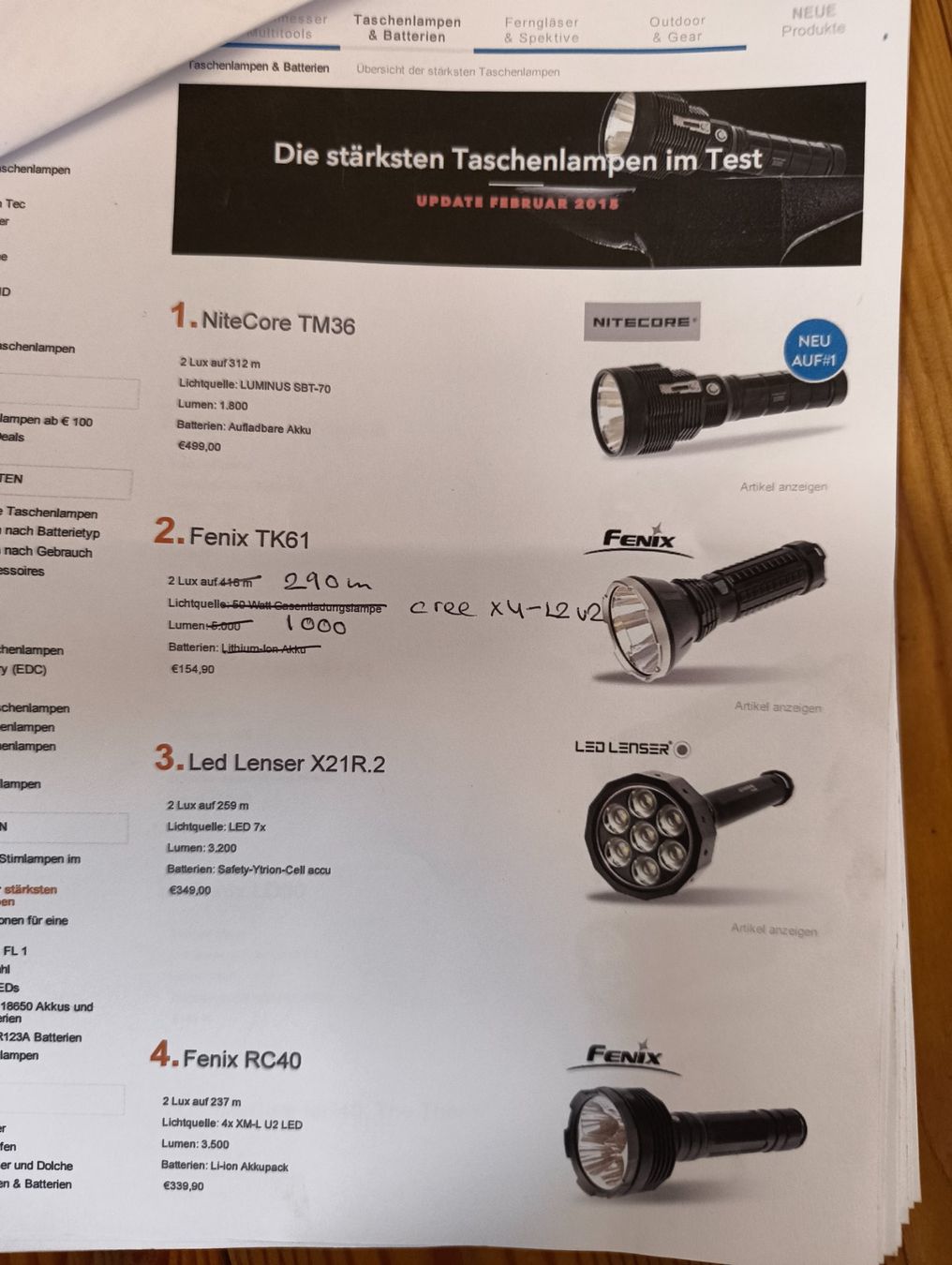 NiteCore Lampade: Taschenlampe TM 36 Nitecore – Usato da Degersheim venduto da Goldecka 4