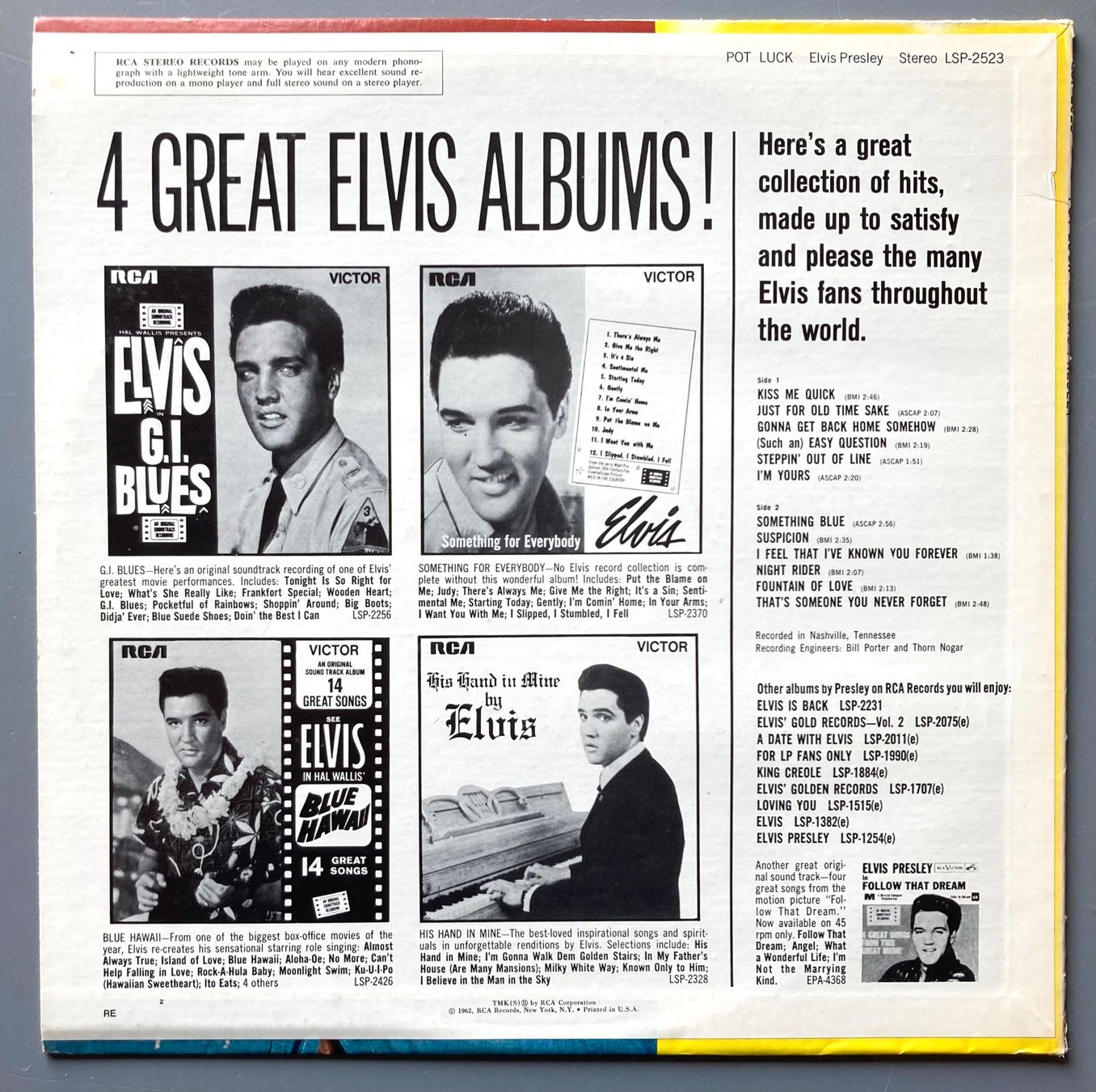 Dischi in vinile: ELVIS PRESLEY - POT LUCK – Usato da Poliez-Pittet venduto da Newtown-Records 1
