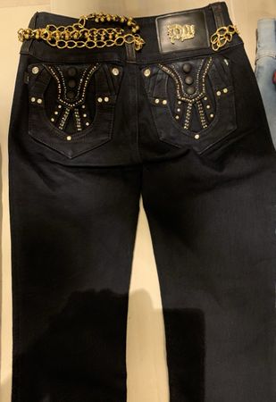 Brasilianische elastische neueJeans Hose mit Gürtel Grösse X