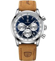 Herren Chronograph Uhr wasserdicht Lederarmband Sport Quarz