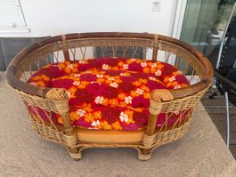 Vintage Rattan Hundebett
