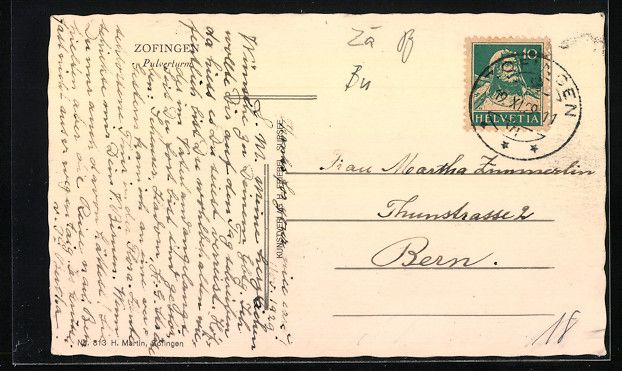 Cartoline postali: AK Zofingen, Pulverturm, 1929 – Usato da Berlin venduto da bartko-reher 1