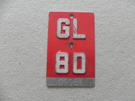 Velonummer Velo Rad GL Nummer 80 Glarus 1980 Bike Geschenk