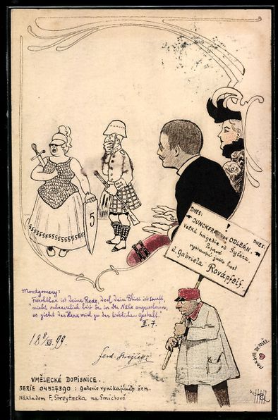 Cartoline postali: Handgemalt: Junckfrau von Odleán, Dame  – Usato da Berlin venduto da bartko-reher