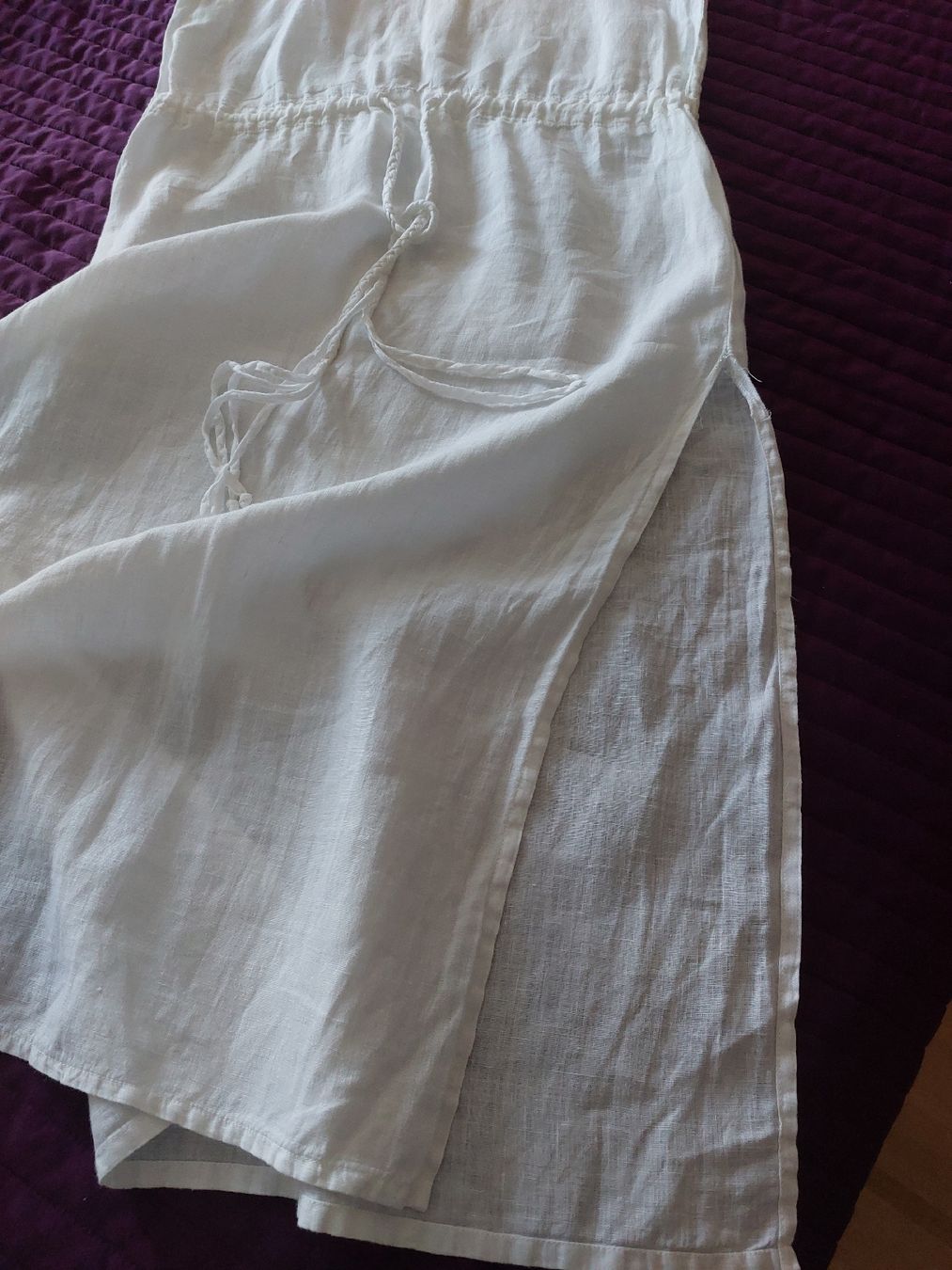 Vestiti: Wunderschönes 120% Lino Kleid weiss Gr. S  – Usato da Thun venduto da Alexanna 2