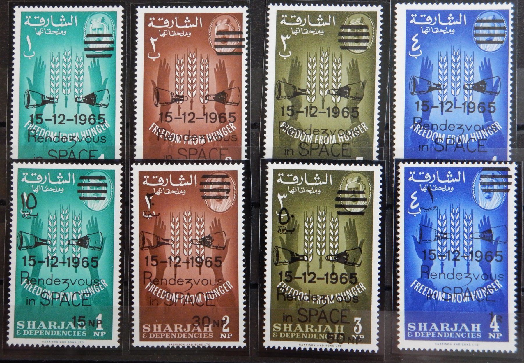Tutti i francobolli: SHARJAH Kat. 204-211 ** 1966 – Usato da Zürich venduto da Muehlekauf