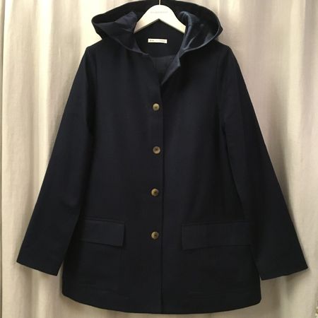 B.M. Company Jacke mit Kapuze Regen Loden Stoff marine Gr 34