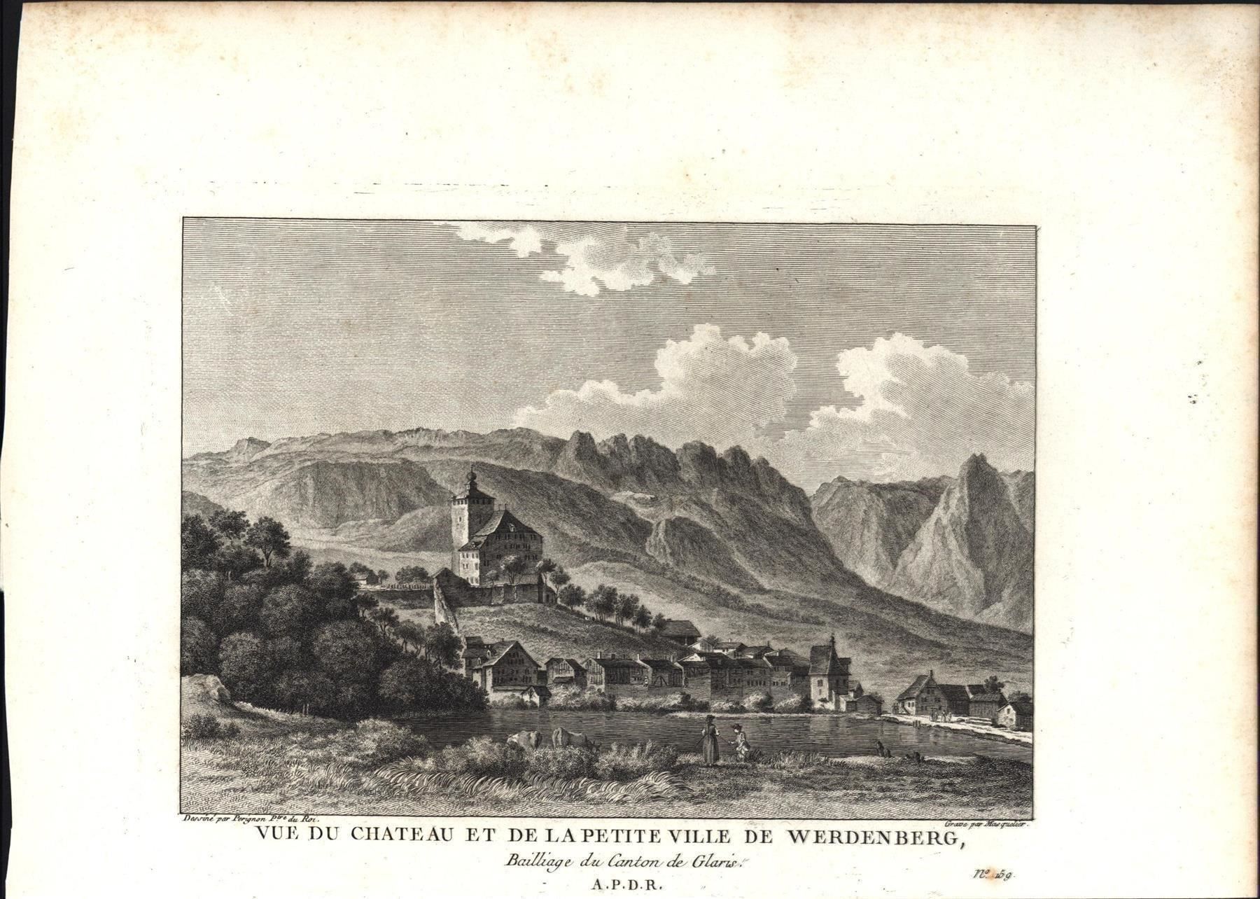 Incisioni: Werdenberg Originalkupferstich 1780 – Usato da Rafz venduto da Helvet32
