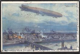 ^Zeppelin Künstlerkarte Hans Rudolf Schulze , 1916