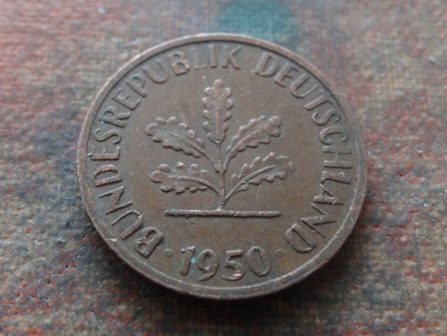 Tutti le monete: DEUTSCHLAND 1 Pfennig 1950 – Usato da Romanel-sur-Lausanne venduto da Swift13