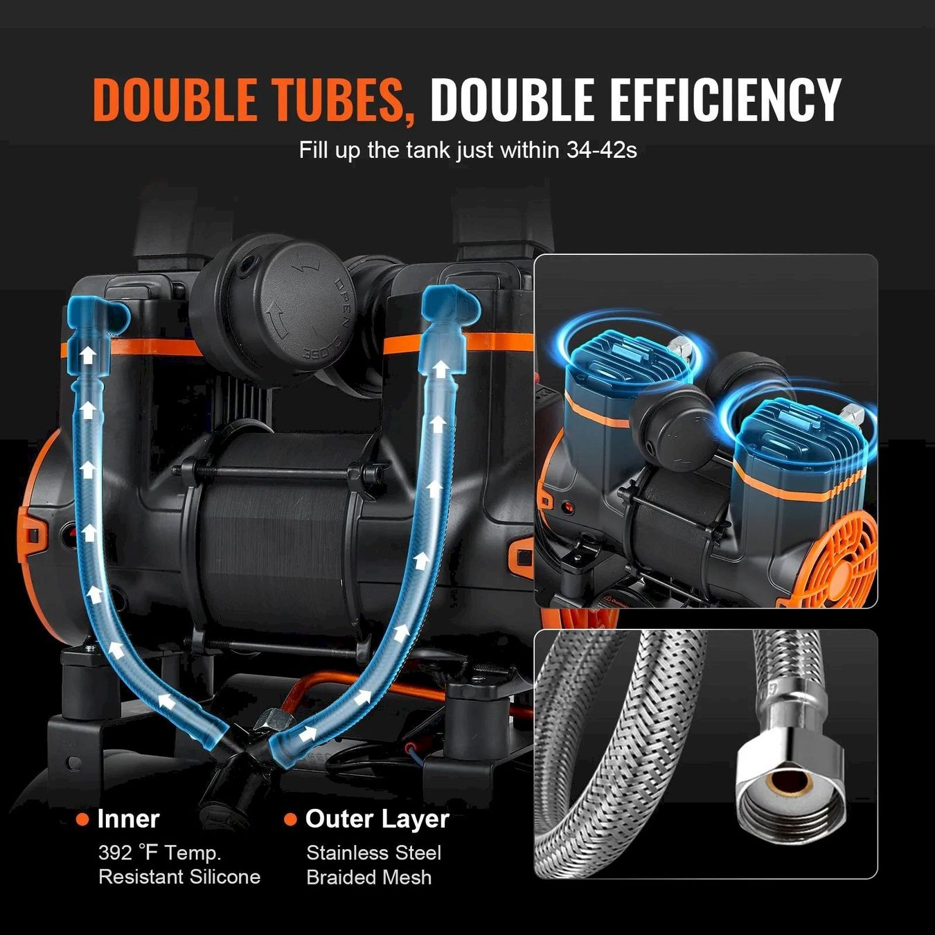 Compressori: VEVOR 2-900F8 Flüsterkompressor 8bar 8L – Nuovo e nell'imballaggio originale da Bottighofen venduto da zaap 2