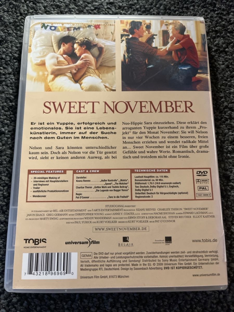 Tutti i DVDs: Sweet November (21751) – Usato da Ruswil venduto da jan_bxl5 1