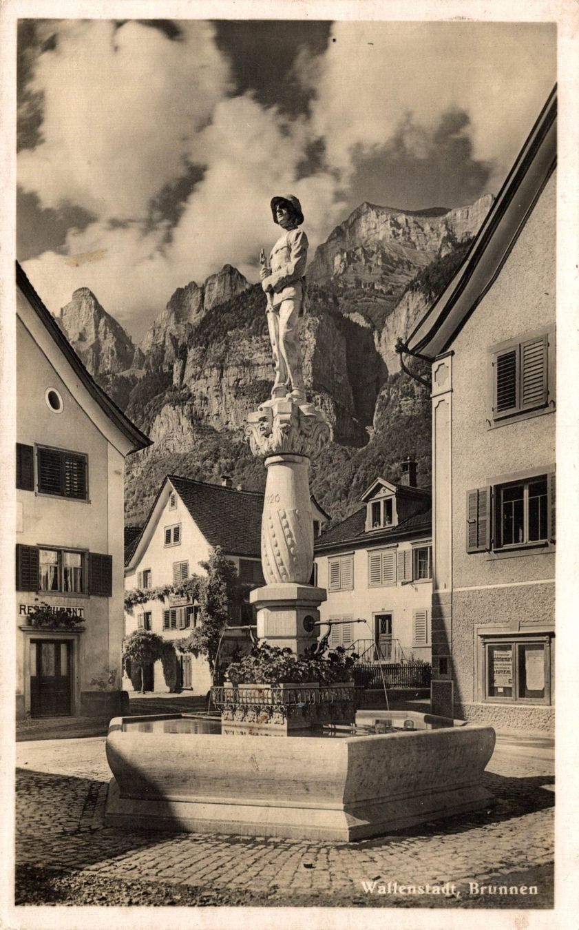 Cartoline postali: Wallenstadt, Brunnen – Usato da Bronschhofen venduto da Astore