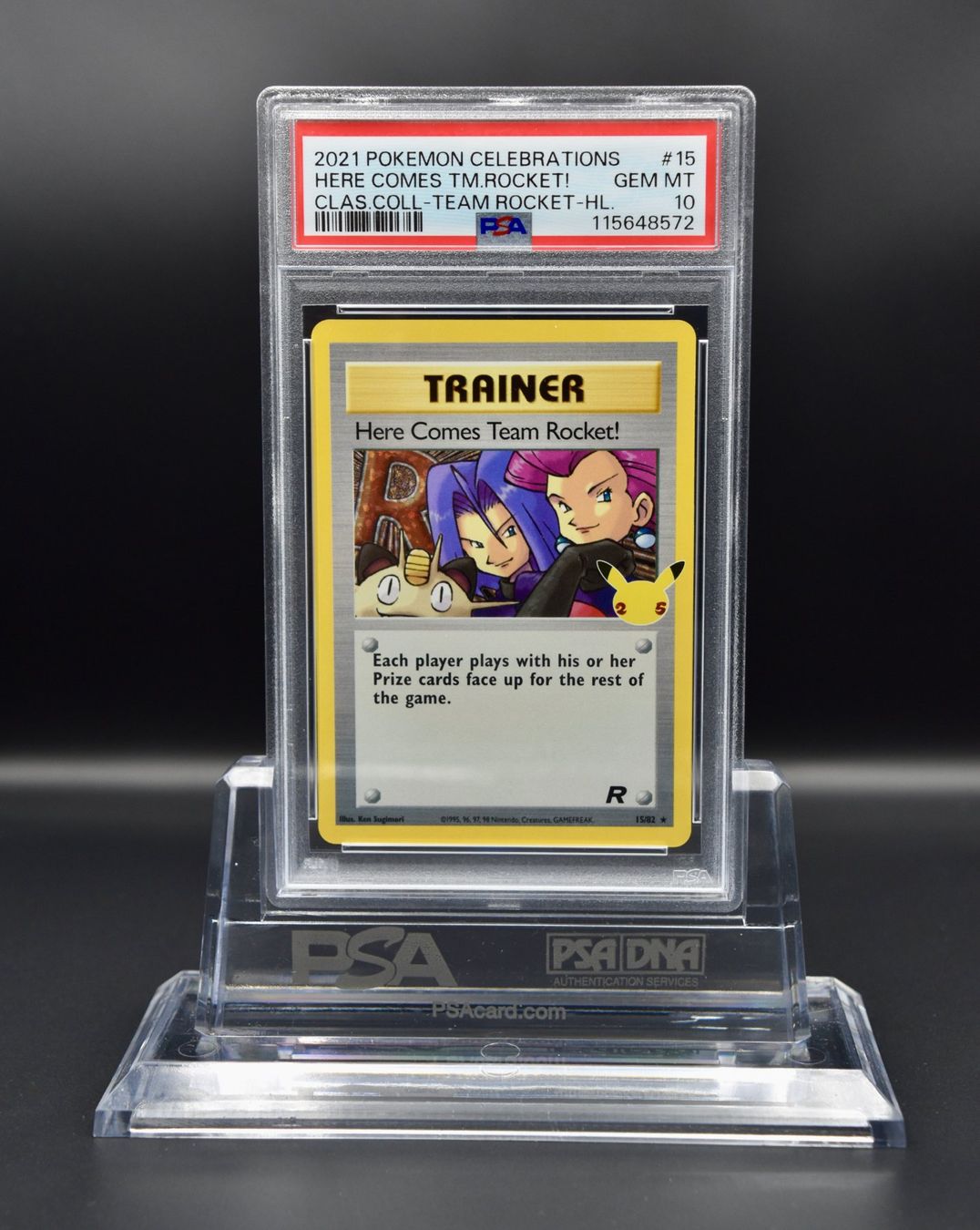 Cartoline: PSA 10 GEM MINT 2021, Pokemon Card #5 Here Comes Team Rocket – Nuovo (secondo la descrizione) da Reinach BL venduto da graded.ch