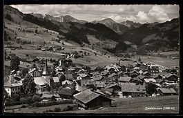 AK Zweisimmen, Teilansicht mit Kirche