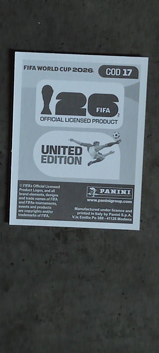 Panini Carte collezionabili: Panini FIFA World Cup 2026 Sticker - COD 17 Brian Cipenga – Nuovo e nell'imballaggio originale da Altstätten SG venduto da Trelli 1