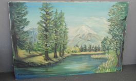Kunst Landschafts Bild -  signiert Ölgemälde Gemälde Bild