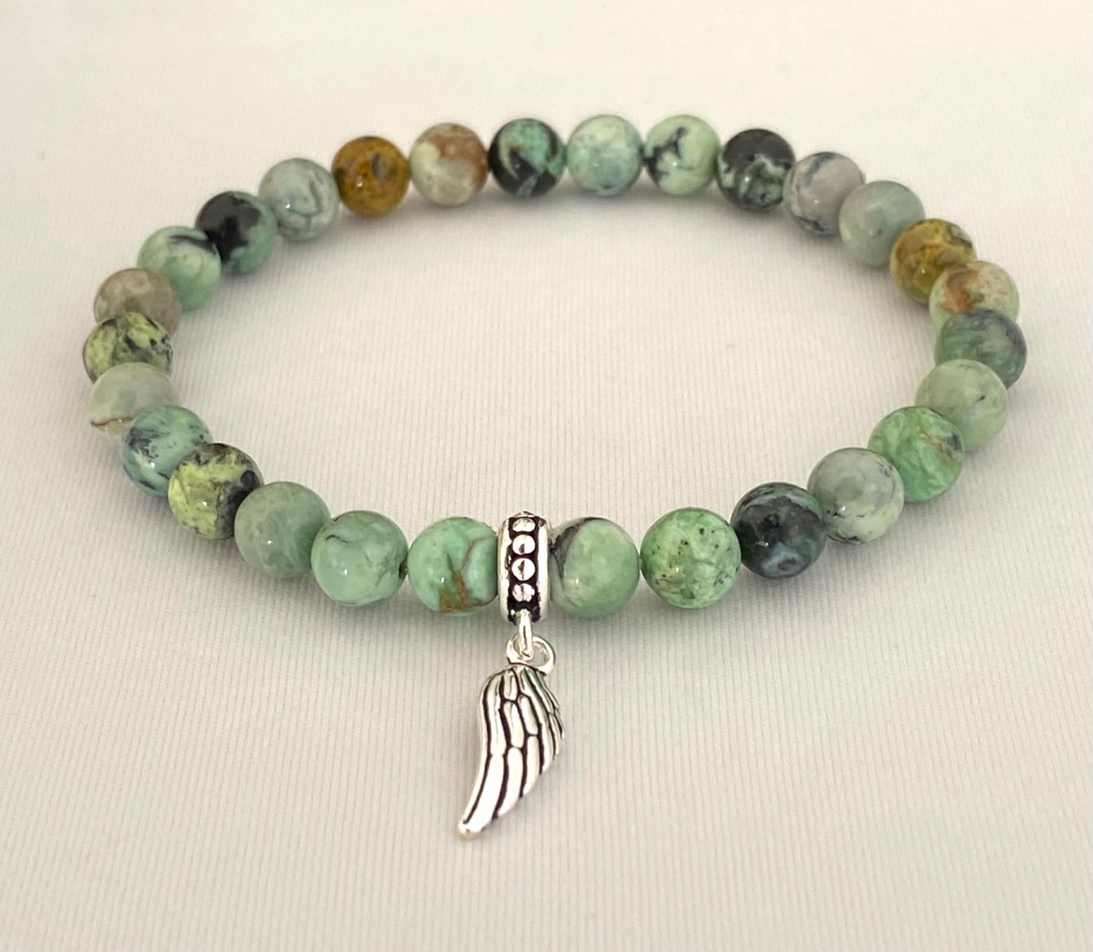 Armbänder & -reifen: Edelstein Armband Variszit / Variscit Silber auf Mass – Neu und originalverpackt aus Zuzwil SG von Lemliskat