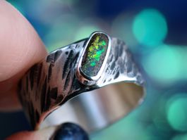 IRIS IMMORTALIS Boho Opal Silberrring · unisex · Gr. EU 63