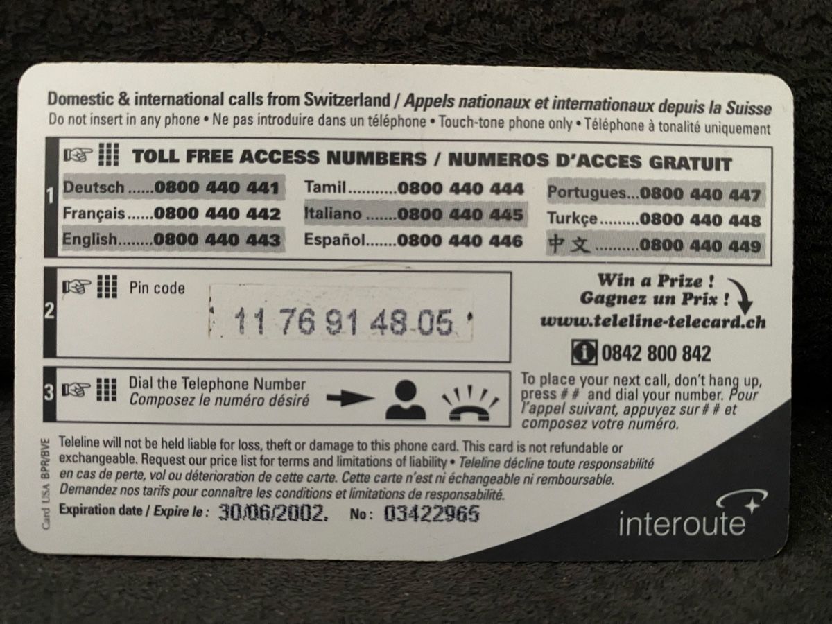 Telefon- & Taxkarten: Teleline – Gebraucht aus Lausanne von babacard10 1