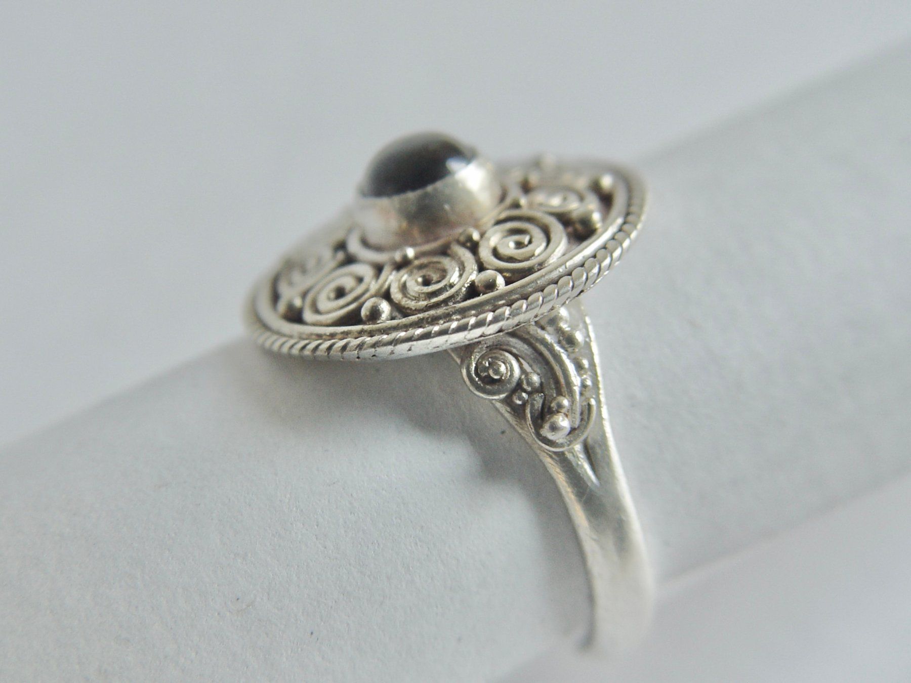 Anelli: Vintage Silber Fingerring mit Granat, Silber 925 – Usato da Henggart venduto da gernli 2