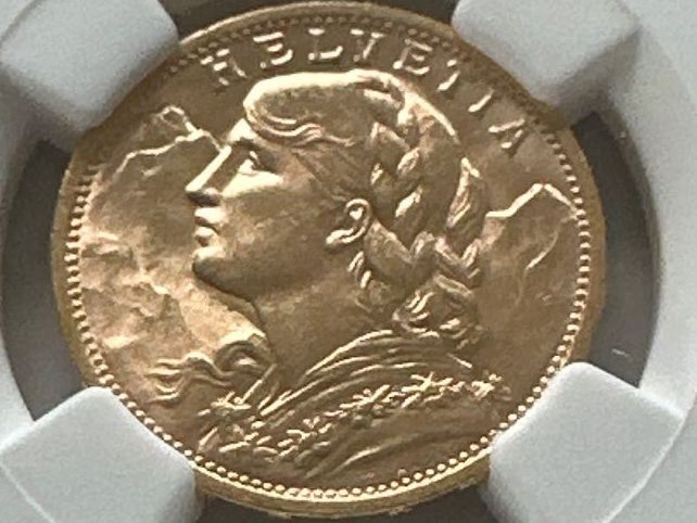 Tutti le monete: 1905B, Vreneli, 20Franken, G20F, MS63, stgl – Usato da Erlach venduto da gubbe1