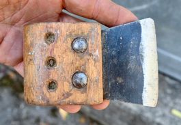 alte Parkettziehklinge / Ziehklinge mit Holzgriff