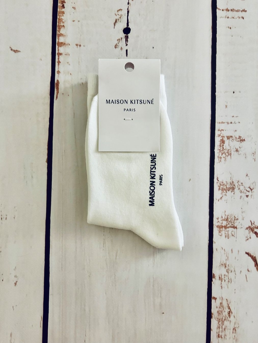 Calze: Socks  Socken Maison Kitsune with embroidered patch fox logo – Nuovo e nell'imballaggio originale da Zürich venduto da Ferienan 2