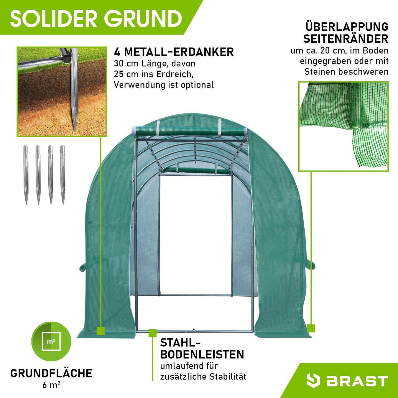 Casette da giardino & serre: BRAST Foliengewächshaus 2x3m – Nuovo e nell'imballaggio originale da Bottighofen venduto da zaap 4