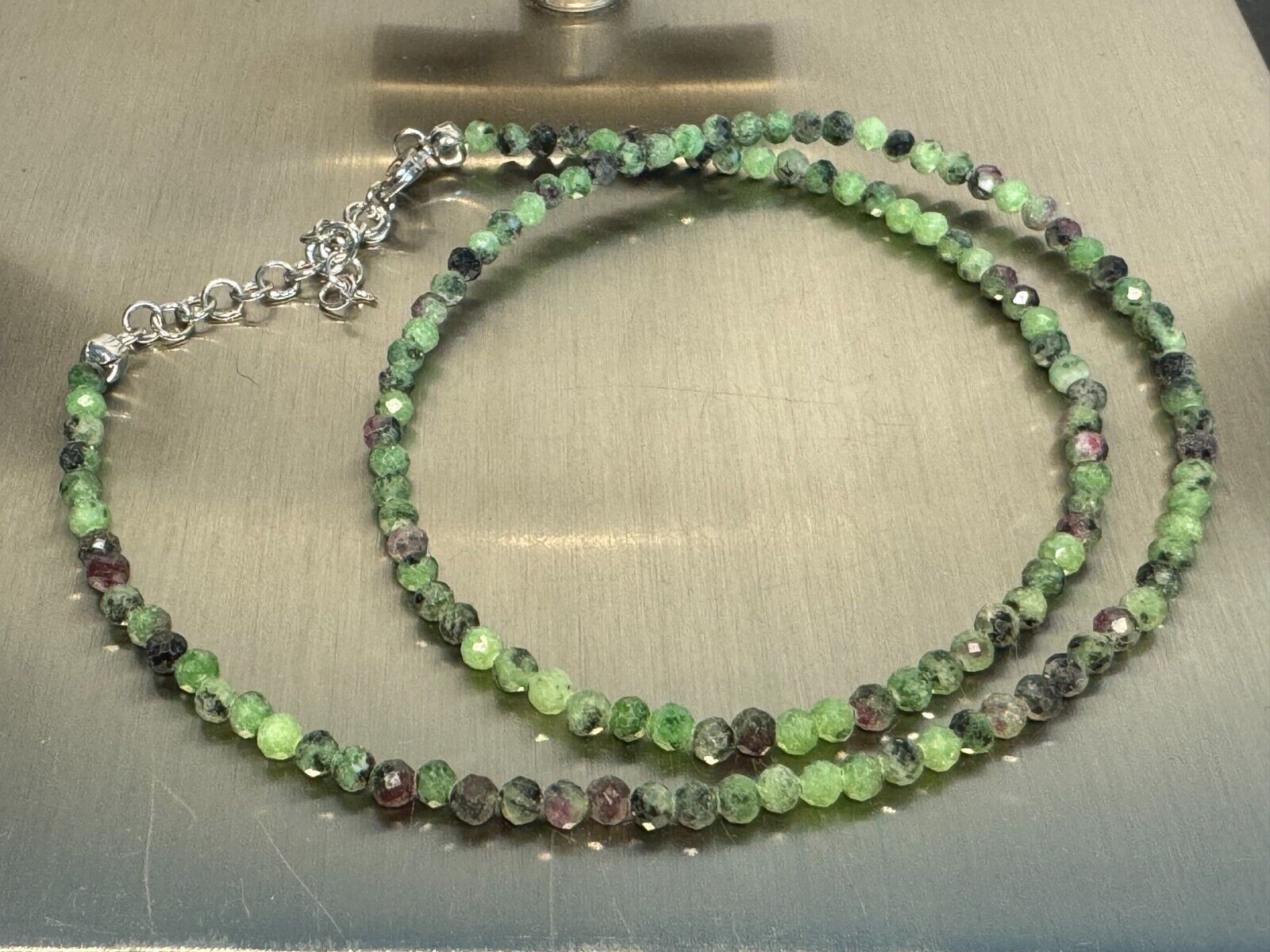 Catenine: Wunderschöne Kette Rubinziosit Silber 925 Verschluss 45 cm – Nuovo (secondo la descrizione) da Basel venduto da ivoli 3
