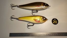 Bigbait Jerkbait aus Holz 16cm + 18cm top Zustand für Hecht