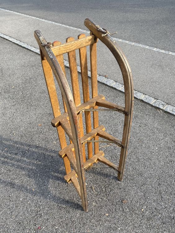 Ancienne Luge En Bois Vintage - Début 20ème Siècle - Sport D'hiver, Montagne, Chalet - Art Populaire