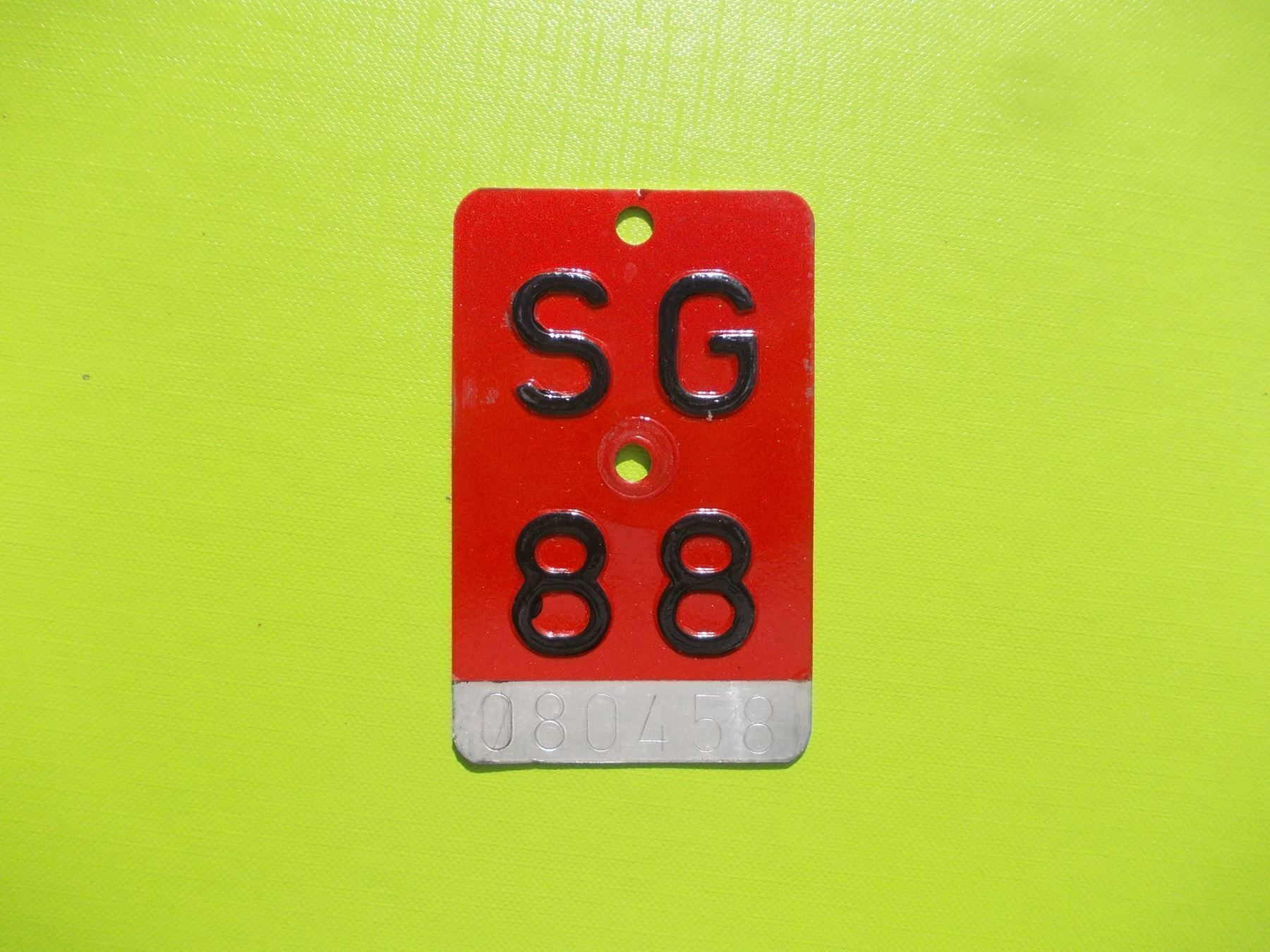 Insegne: Velonummer / Fahrradnummer  SG 88 – Usato da Gsteigwiler venduto da HORMIGA21