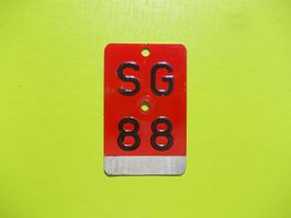 Velonummer / Fahrradnummer  SG 88